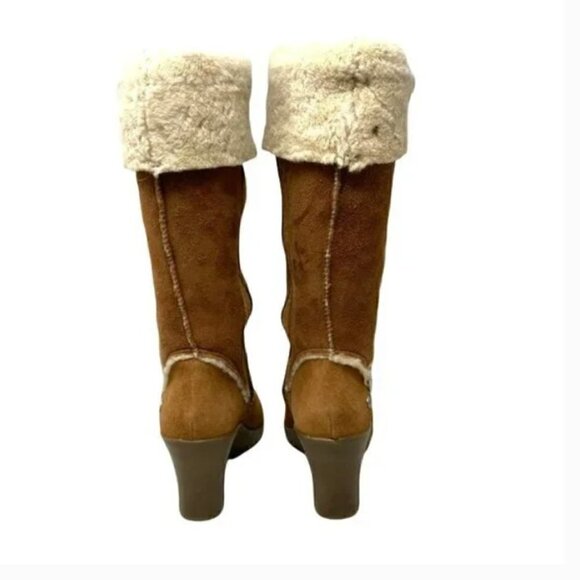 UGG Australia Sandra Knee High Chestnut Sheepskin Boots - Size 7 - Picture 8 of 14